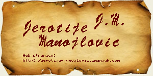 Jerotije Manojlović vizit kartica